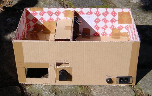 The cardboard mock-up of the case